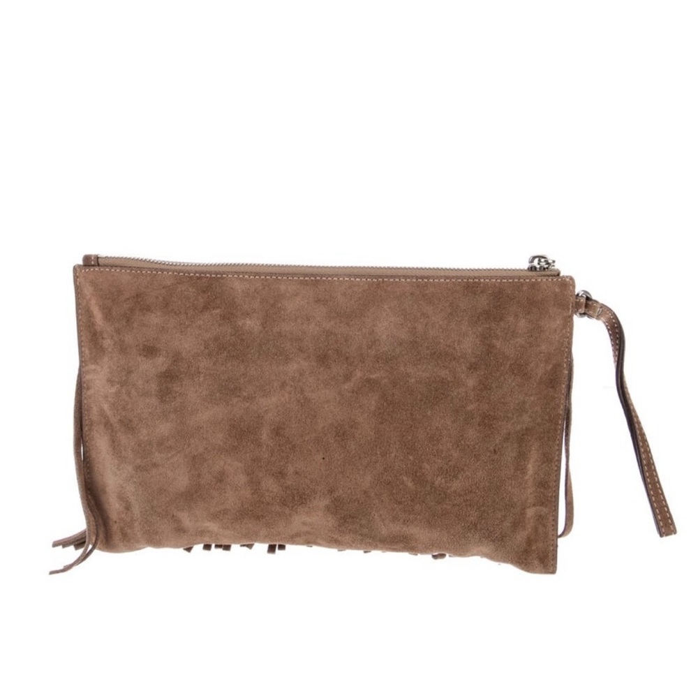 Michael Kors Brown Suede Fringe Wristlet Clutch - Picture 8 of 8